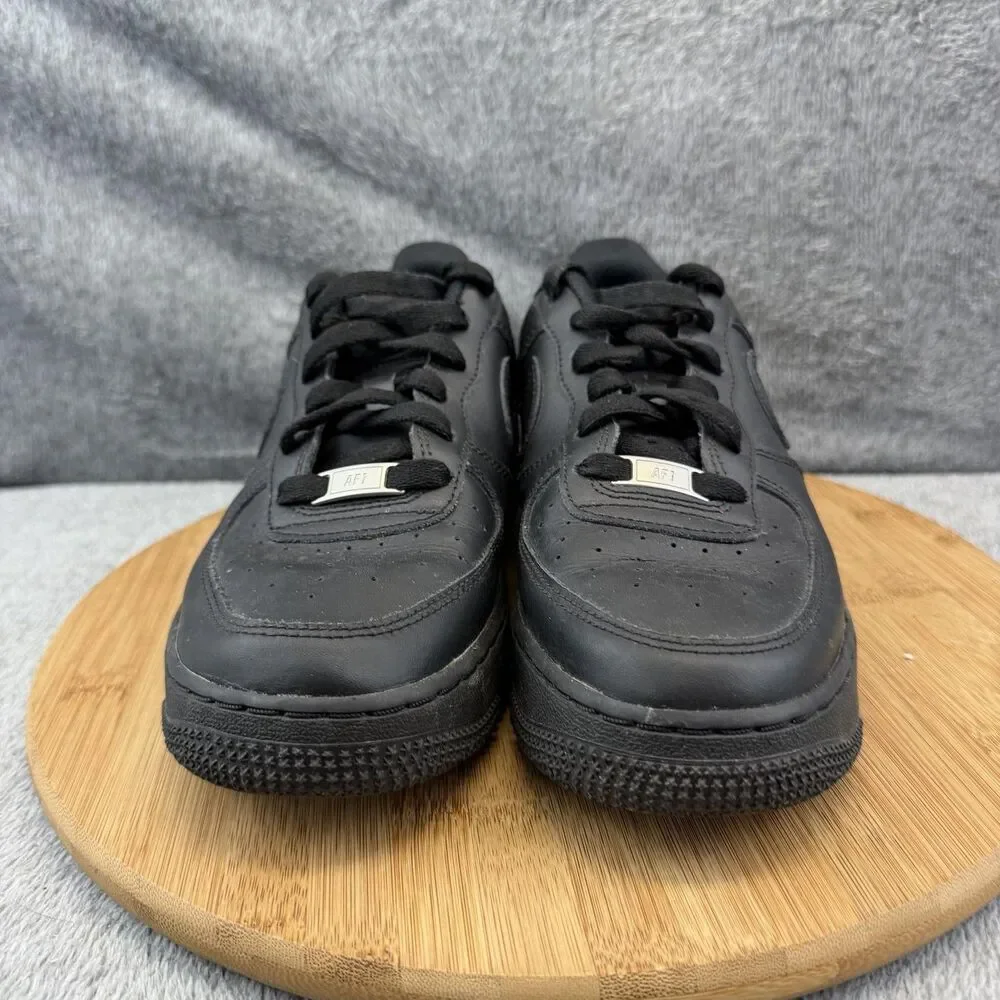 Nike Air Force 1 Low Shoes Boys Size 7Y Black Leather Casual Sneakers FV5951-001